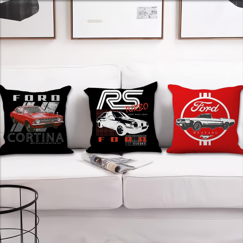F-Fords Super Car Pillow Case For Sofa Bedside Table Bedroom Backrest Living Office Cushion Printed Square Multiple