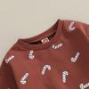 Christmas Baby Boys Girls Clothes Set Candy Cane Print Sweatshirt+Pants 2pcs Suit Kids Casual Outfits