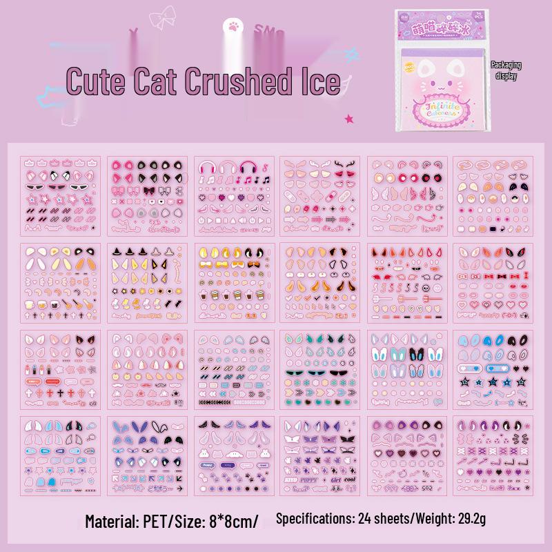 Mini Die-Cut Nail Art Sticker Book - Cute Decorative Stickers