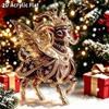 2D Flat Goat Hanging Ornament Acrylic Animal Pendant Christmas Tree Decoration Car Rearview Mirror Charm New Year Hanging