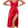 European & American Women's Sexy High Slit Backless Nightgown - Minimalist Suspender Design