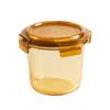 LocknLock Amber Round Glass Food Storage Container 3-Piece Set