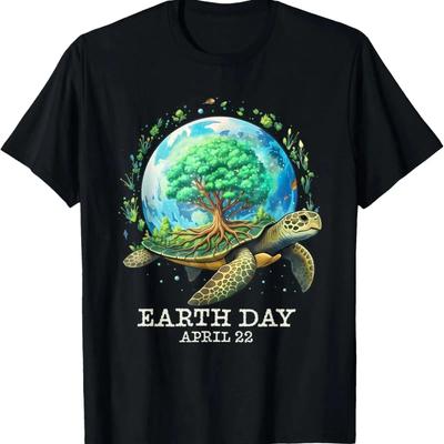 Earth Day 2026 Planet Sea Turtle Lovers T Shirt Vintage Streetwear Designer Clothes Versatile Slightly Stylish Graphic