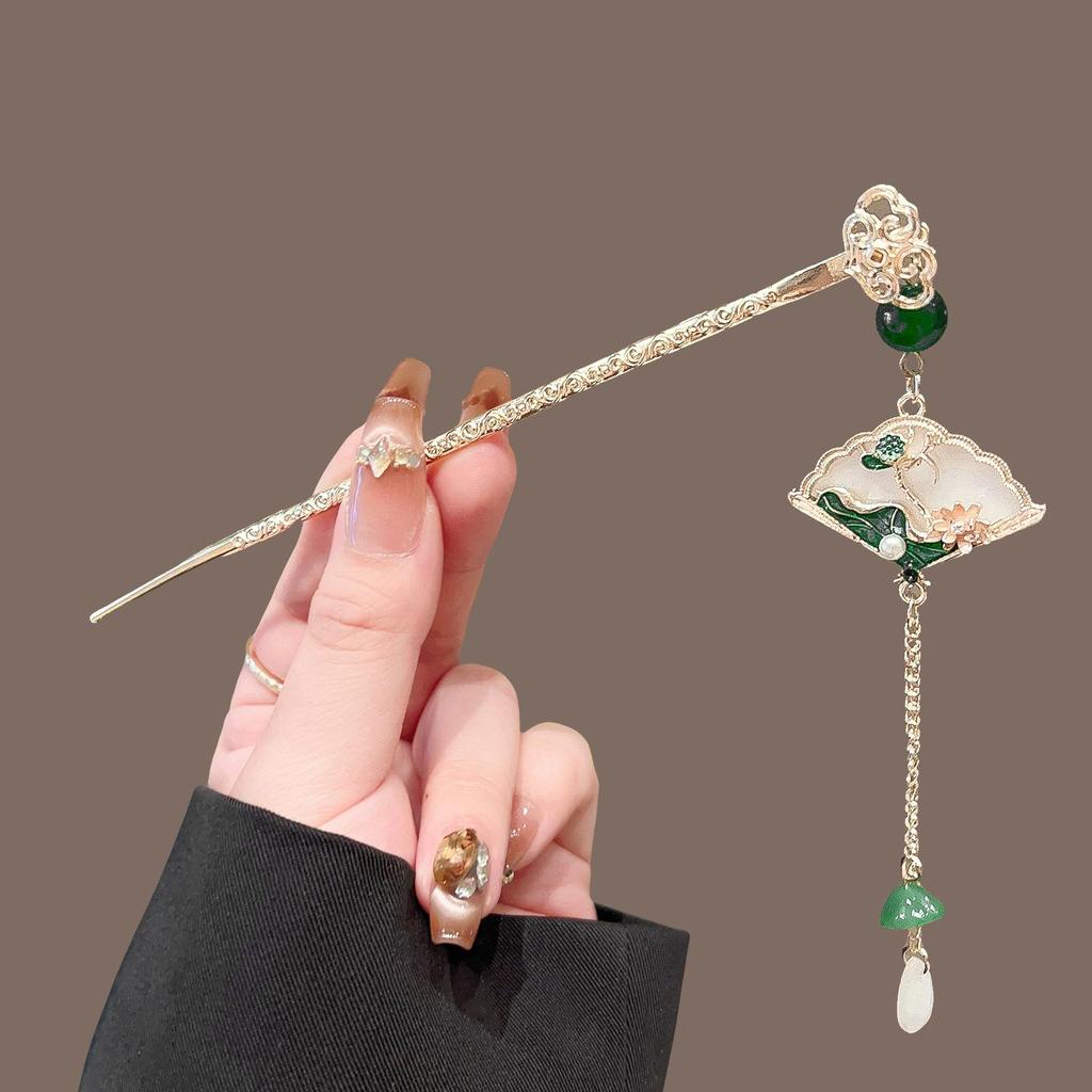 Ancient Hanfu Style Pearl Tassel Lily of the Valley Hairpin for Women