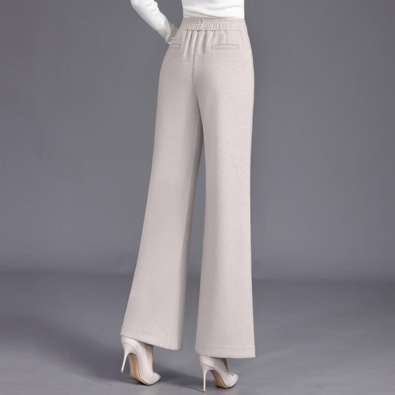 Hodo Women's High-Waisted Elastic Casual Straight-Leg Trousers