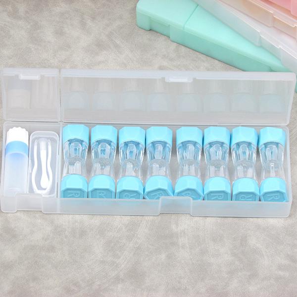 8pairs Contact Lens Box Holder Travel Portable Small Cute Clear Eyewear Bag Container Contact Lenses Soak Storage Case