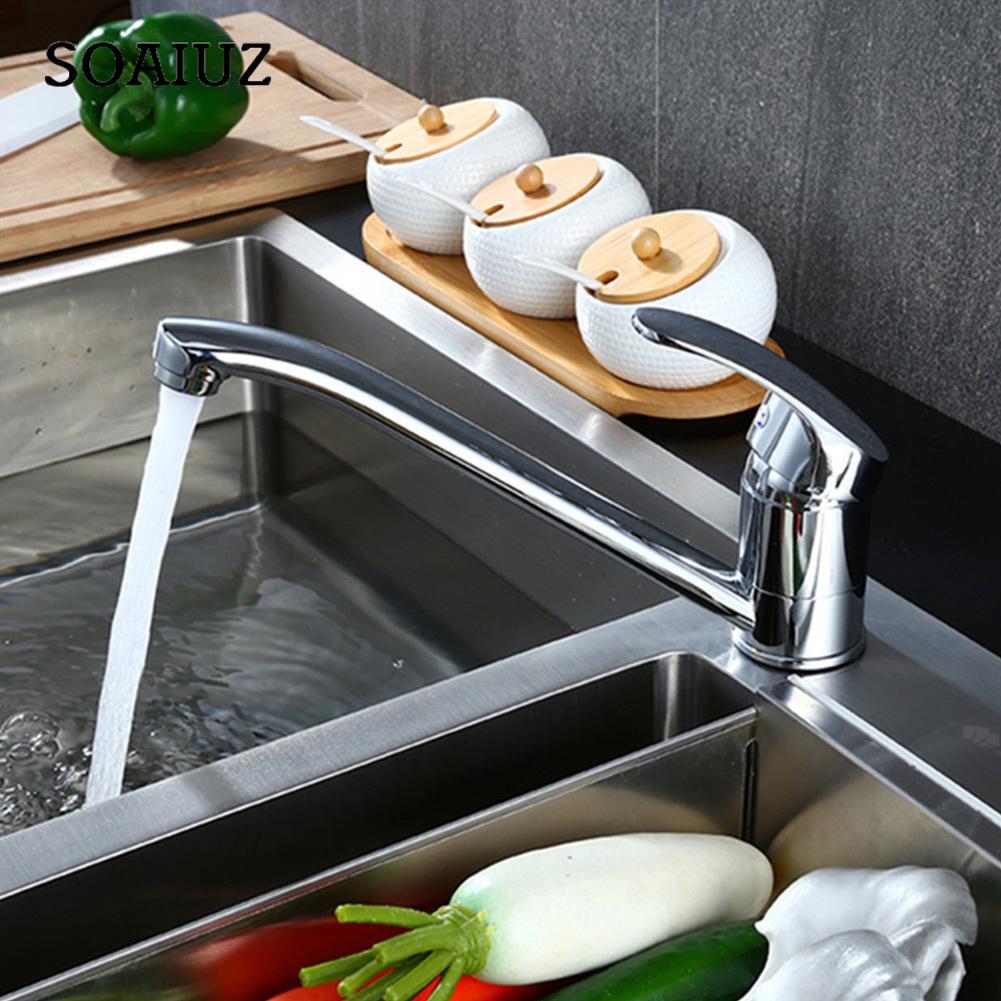 Long Nozzle Kitchen Standing Faucet Bathroom Faucet Modern Polished Chrome Plated Single Handle Swivel Kitchen Tap