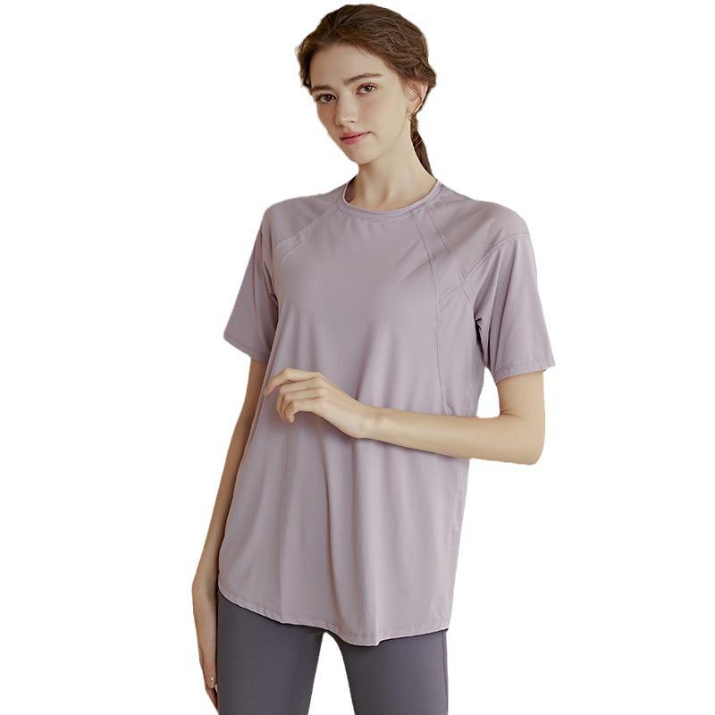 Women's Quick-Dry Breathable Yoga Top - Slimming, Loose Fit, Short-Sleeve Sports T-Shirt for Running and Training