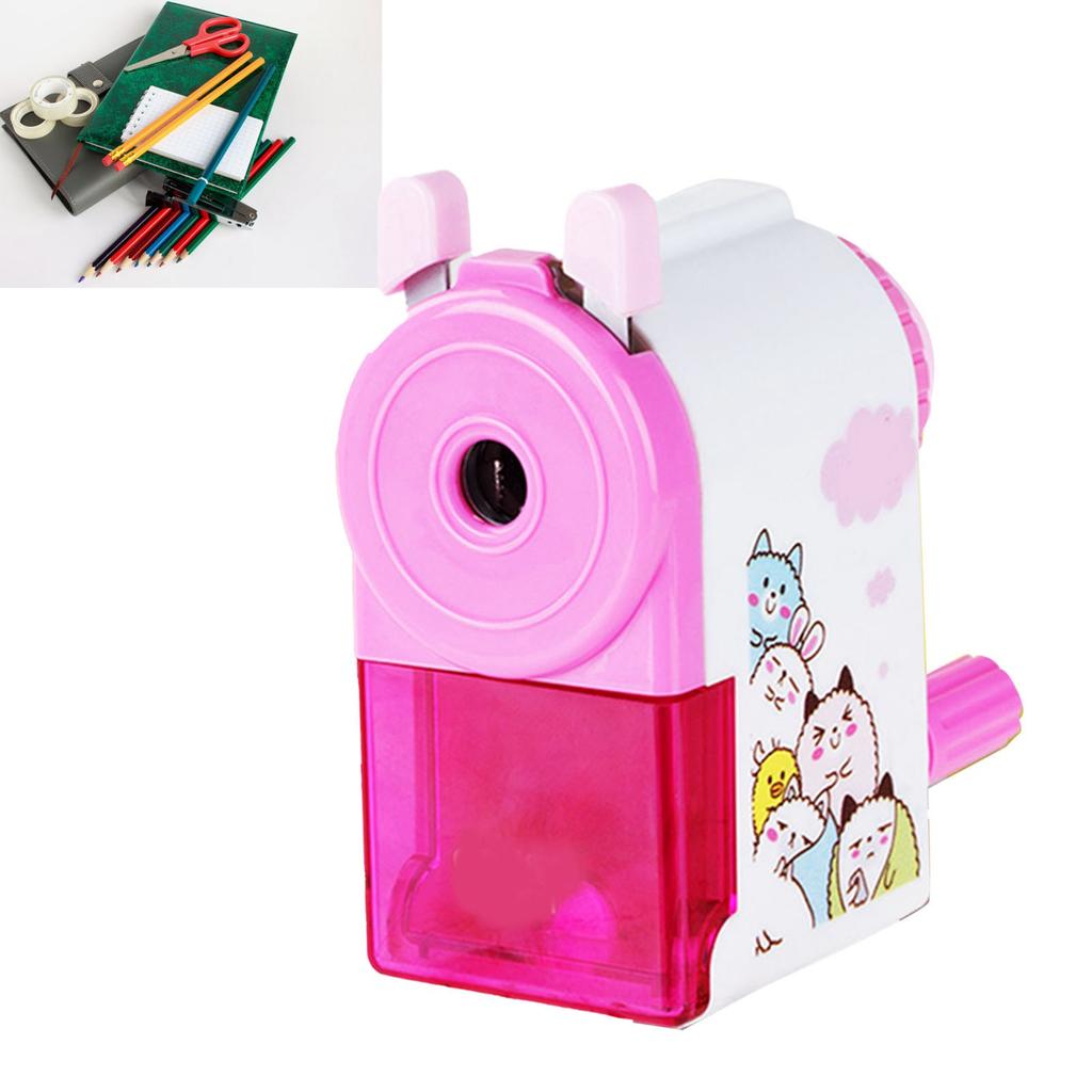 Rotating Pencil Sharpener Cute Portable Efficient Hand Crank Manual Pencil Sharpener for Students