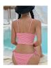 2025 European-American Striped Slimming Bikini Set: Sexy, Conservative Tummy Control Swimwear for Hot Springs