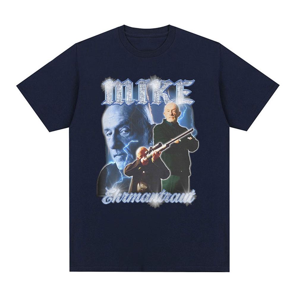 Mike Ehrmantraut Breaking Bad T Shirt Better Call Saul Graphic Print T-shirts Men's Vintage Cotton Short Sleeves Gothic T Shirts
