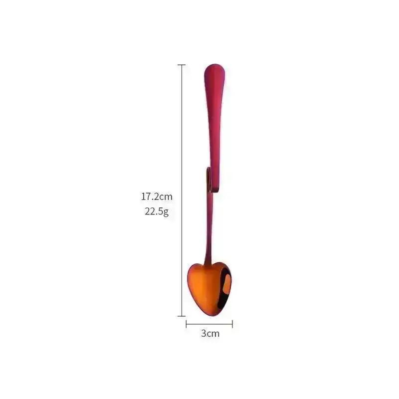 New Kitchen Tableware Creative Shape Coffee Spoon Honey Shape Tea Coffee Cup Hanging Spoons Stainless Steel Heart Teaspoon Tools
