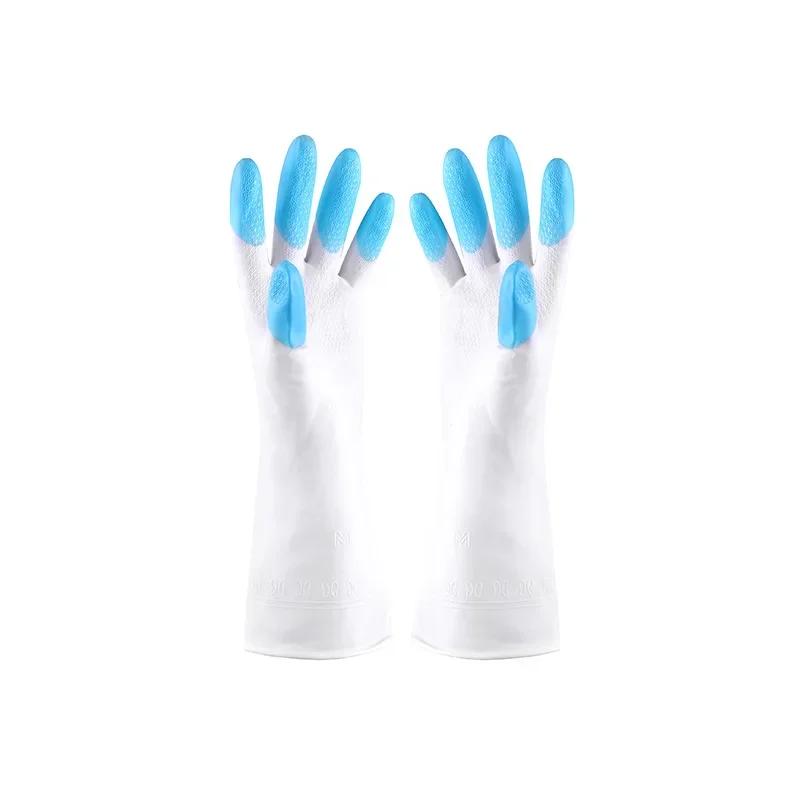 1pair Nitrile Washing Gloves Home Kitchen Bowl Durable Latex Washing Clothes Women'S Waterproof Household Rubber Gloves #1505