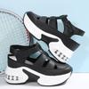 Fashion Women's Sandals New High Quality Buckling Platform Sandals Summer New Closed Toe Office and Career Summer Solid Wedge Shoes