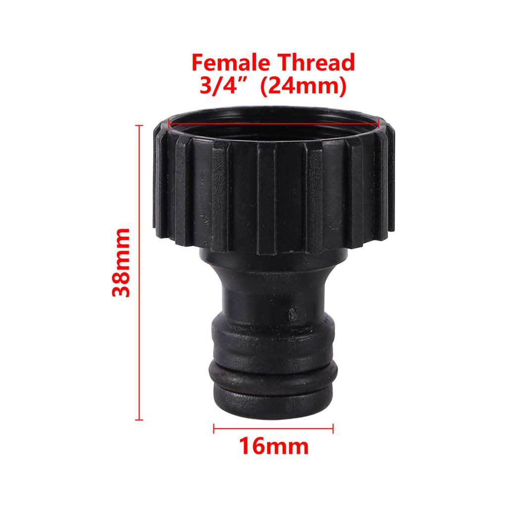 16mm Nipple Quick Connectors Plastic 1/2 3/4 Inch Male Female Thread Water Gun Adapters Garden Irrigation Coupling Faucet Joints
