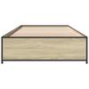 Bed Frame in Sonoma Oak Finish 75 x 190 cm Made of Engineered Wood and Metal