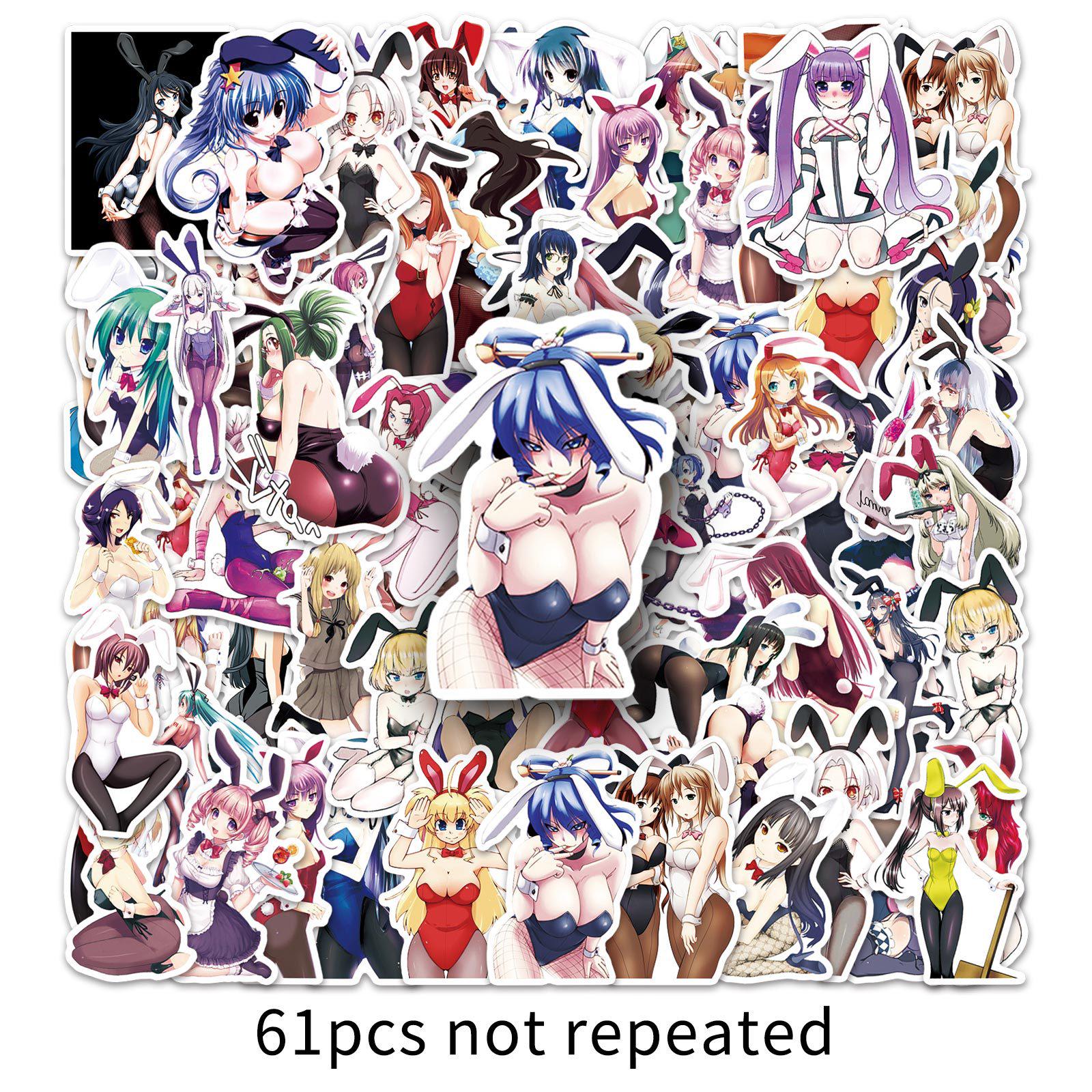 

61 Bunny Girl Stickers: Cute, Sexy, Waterproof Cartoon Women for Creative Decoration and Journals.