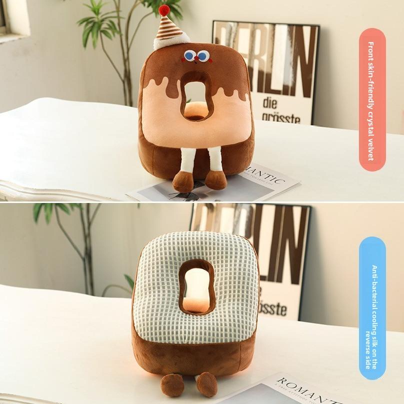 Creative Plush Ice Silk Toast Double Sided Pillow for Summer Napping Children Napping Lying Down Pillow Girls Sleeping Pillow