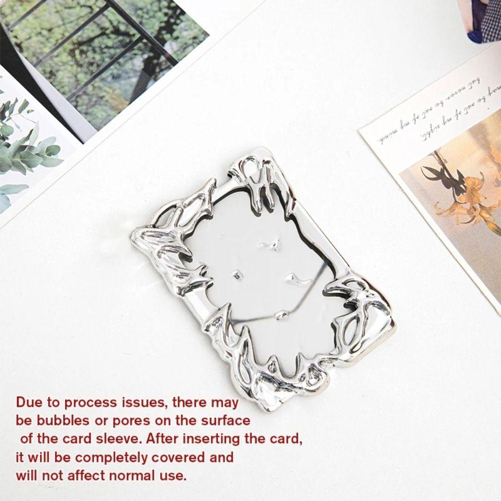 Metallic Style Photo Card Frame Electroplate Idol Photo Display Stand  Card Storage Case