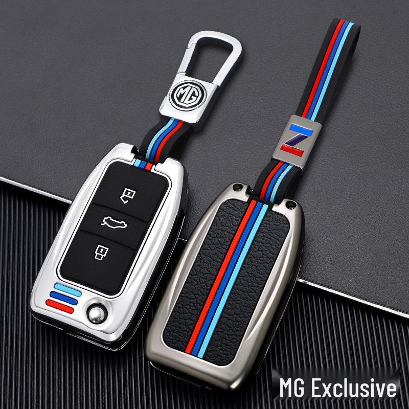 MG Car Genuine Leather Key Case for MG6, ZS Ruihang GT, MG3/5, and Rui Teng HS - Creative Key Bag with Buckle