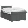 Box Spring Bed with Mattress Dark Gray 120 X 190 Cm Fabric