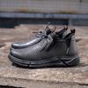 Men Work Safety Shoes Steel Toe Anti-smash Work Boots Water Resistant Working Boots Soft Upper All-Season Casual Hiking Footwear