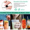 12mm Boba Metal Straw Eco-friendly 304 Stainless Steel Straws Set Reusable Drinking Straw for Bubble Tea Milkshake Bar Accessory