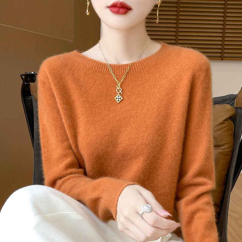 Women's Cashmere Sweater Qinghe Cashmere 30% Cashmere 70% Wool Autumn and Winter Pullover Warm and Fashionable