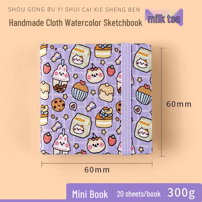 

Feileniao Portable Mini Cloth Watercolor Sketchbook - 300g Palm-Sized Handmade Fountain Pen-Friendly Light Color Painting Book Watercolor Book