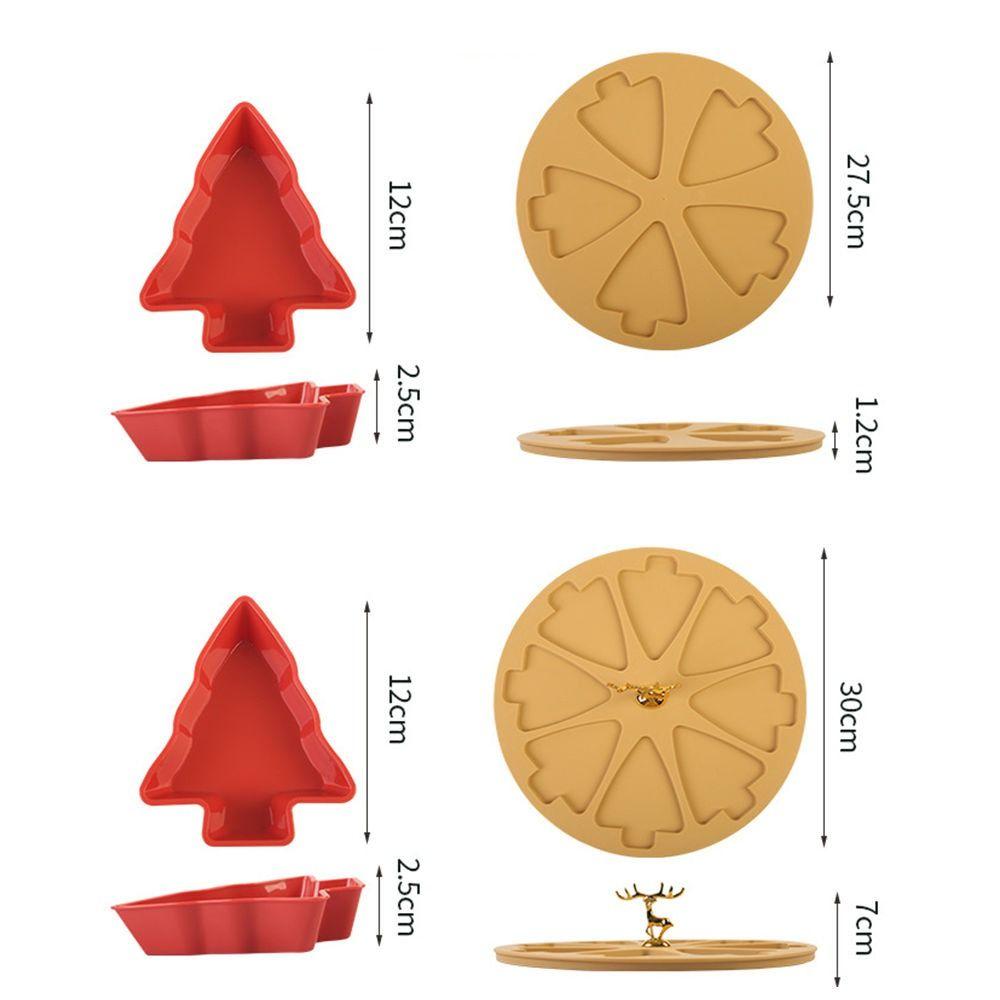 Plastic Fruit Plate Christmas Tree Shape Lazy Snack Box Serving Tray Candy Dish  Picnic