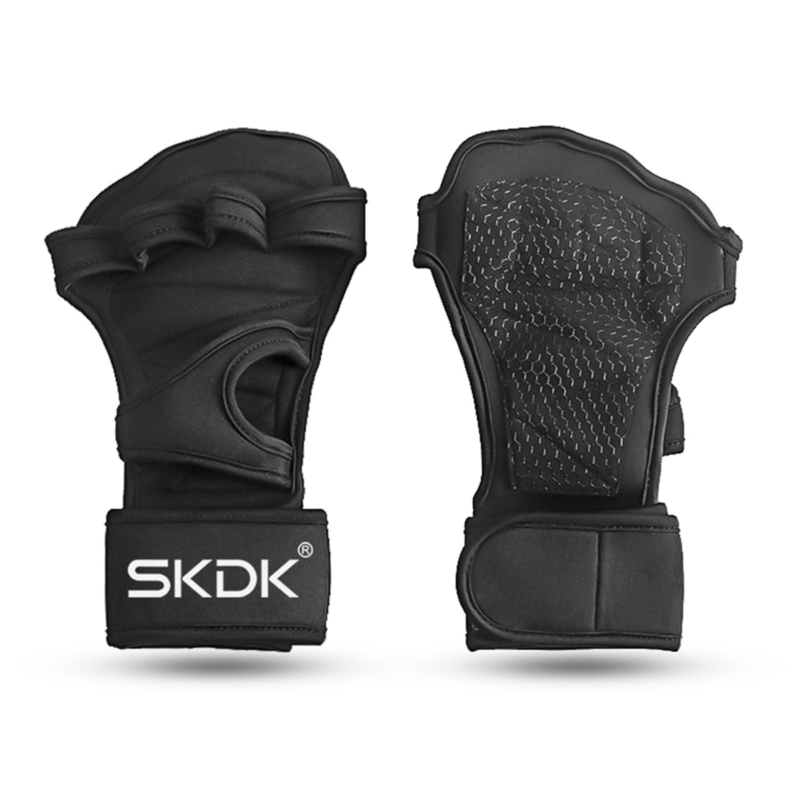 Skdk Weight Lifting Gloves With Wrist Wraps Silicone Gel Full Palm Protection Gym Workout Equipment M