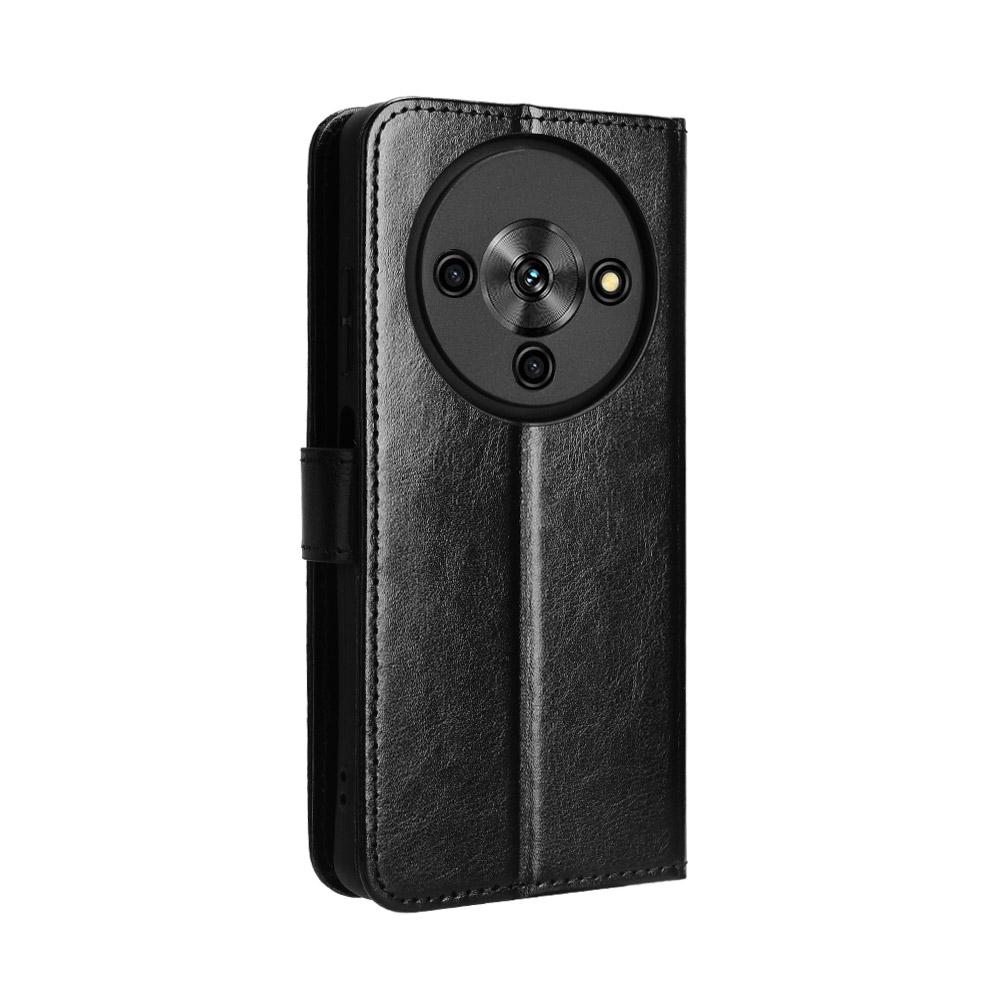 For ZTE Blade A76 5G PU Leather Case with Strap Crazy Horse Texture Phone Wallet Cover
