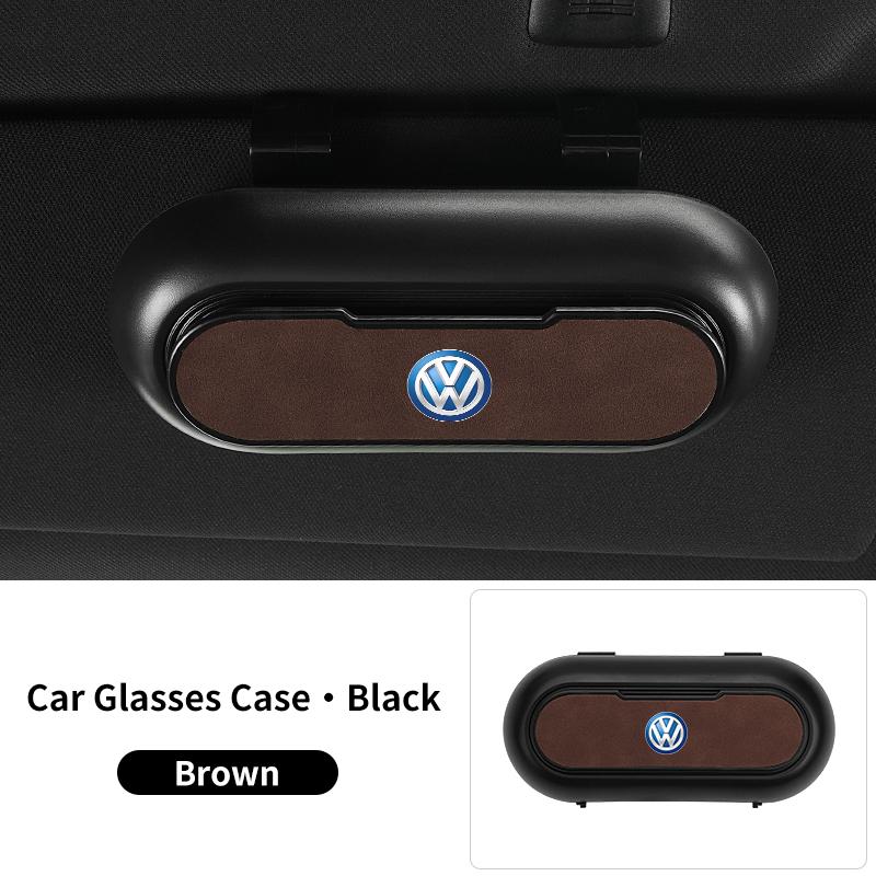 Car Glasses Case Holder Sun Visor Sunglasses Box Hanger Glasses Clip For Volkswagen VW Golf 4 6 GTI Tiguan B5 B6 B7 MK5 MK6 Polo zq9