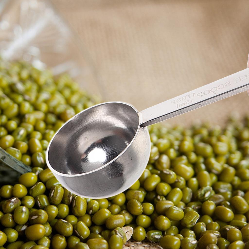 10Ml Stainless Steel Coffee Scoop Long Handle Engraved Measurement for Ground Coffee Milk Tea Powder Sugar Kitchen Measuring
