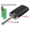 KEYYOU ASK For Citroen C2 C3 C4 C5 C6 C8 433Mhz 3 Buttons Light Flip Remote Key Fob Control ID46 VA2 HU83 Blade CE0523 CE0536