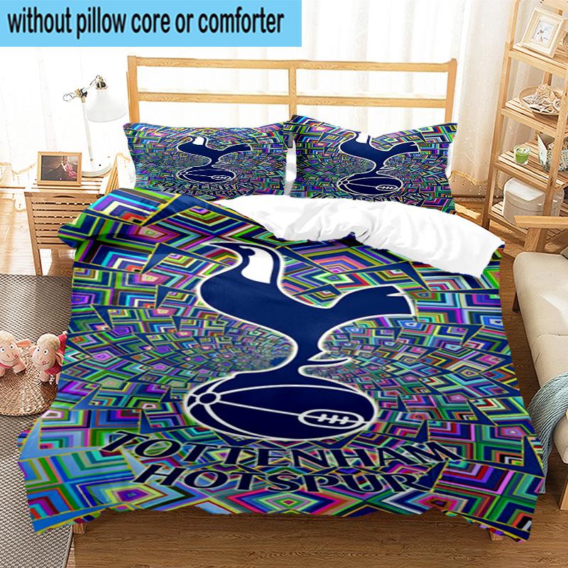3pcs Tottenham Hotspur F.C Design Printed Bedding Set Duvet Cover Closure Includes 1 Duvet Cover & 2 Pillowcases Bedding Sets Home Decor Gifts