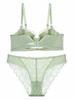 European and American Women Sexy Underwear Set Lace Lingerie Set Hollow-out Thin Cup Minimizer Bra and Panties Set