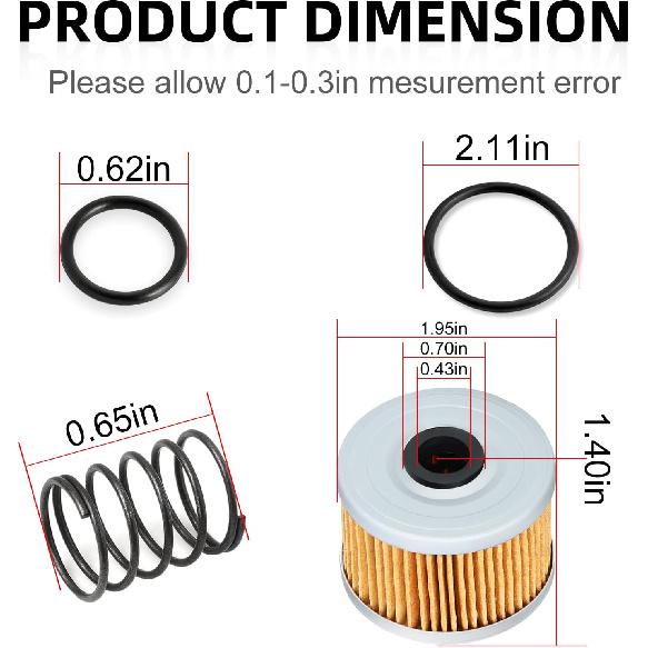 Oil Filter & Spring For Honda FourTrax 300 TRX300/FW TRX300EX TRX400EX Rancher 350 Foreman 400 450 500 520 Racher 420 Pioneer 500 520