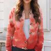 Women's Fashion Printed Long-Sleeved Knit Cardigan Button-Down Jacket