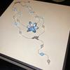 Luxury Blue Flower Collarbone Chain High-end Brilliant Jewelry Stacked Beaded Lilium Necklace Multi-layered Chrysanthemum