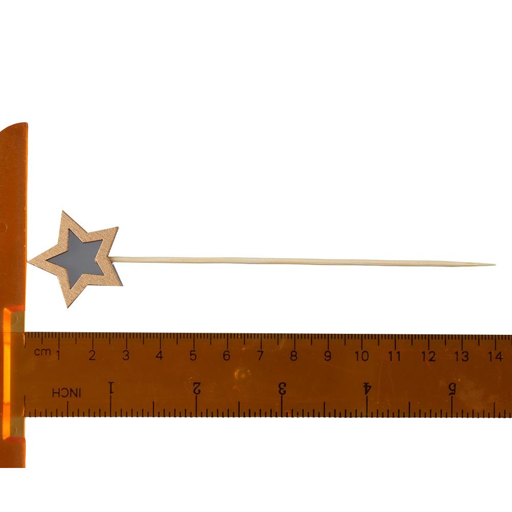 50 Pcs 5.5 Inch Five Pointed Star Bamboo Skewers Selected Bamboo Skewers for Cocktails Food