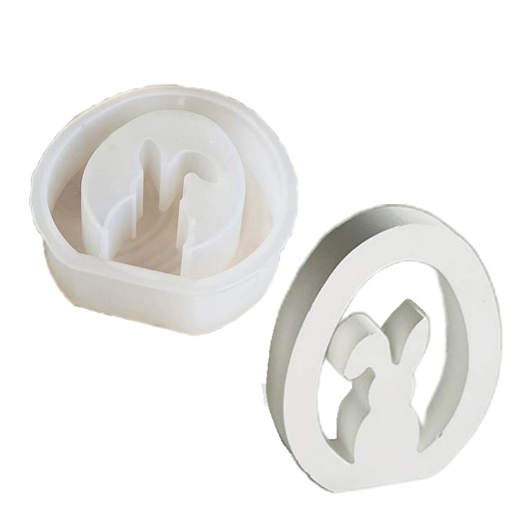 Easter Rabbit Resin Mold for DIY Gypsum Ornament Easter Party Decorations Hollow Out Easter Eggs Resin Silicone Molds