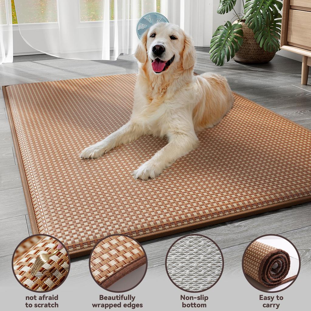 Cooling Pet Mat for Dogs & Cats - Breathable Summer Sleeping Pad, Anti-Chew Durable Dog Bed, Scratch-Resistant Ice Pad