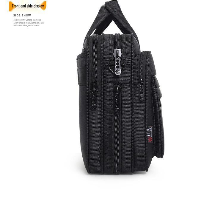 Unisex Water-Resistant Oxford 15.6" Laptop Briefcase - Large Capacity Business Handbag with Shoulder Strap