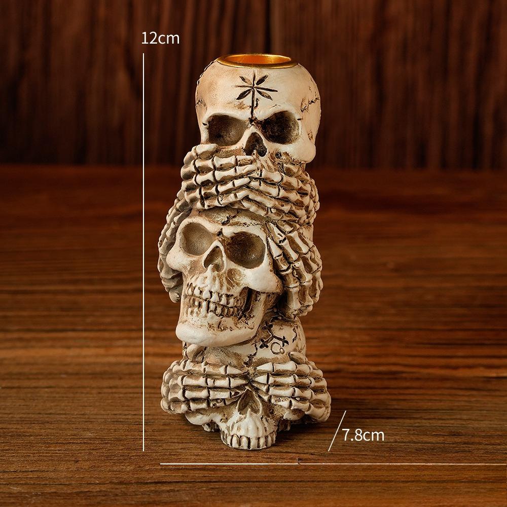 Resin Handicrafts Bone Candlestick Candle Holder Halloween Accessories Skeleton Candelabros Home Decoration Accessories