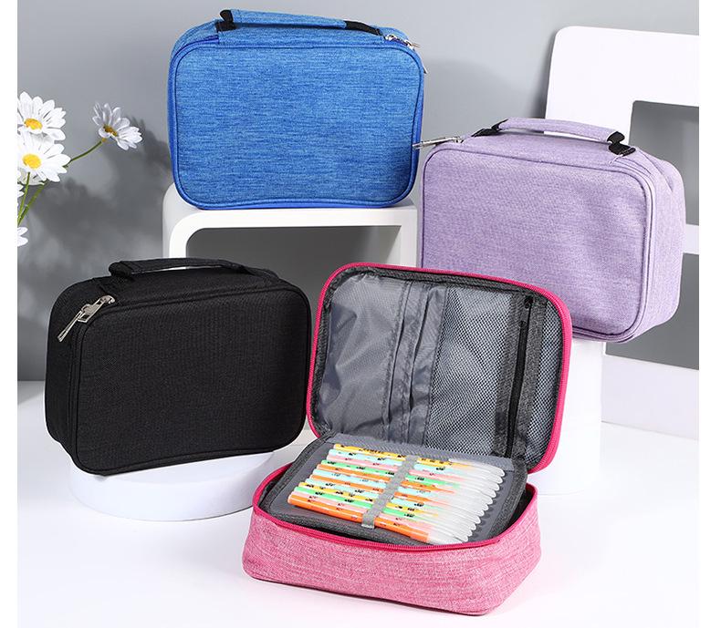 72-Hole Sketch Pencil Storage Bag - Student 3-Layer Pencil Case for 24, 48, or 72 Pencils.