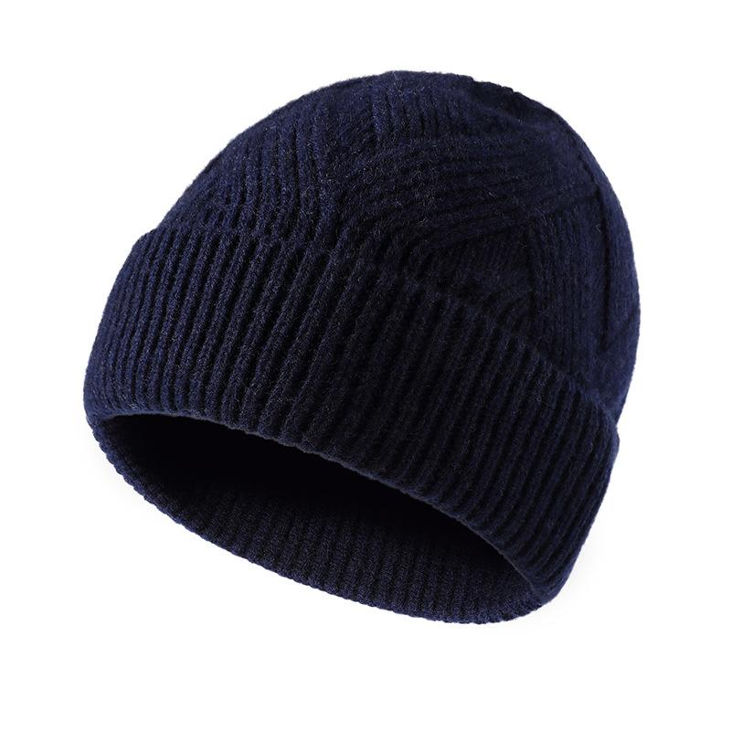 100% pure wool hat wool hat versatile medium and green knitted hat thermal ear protection hat