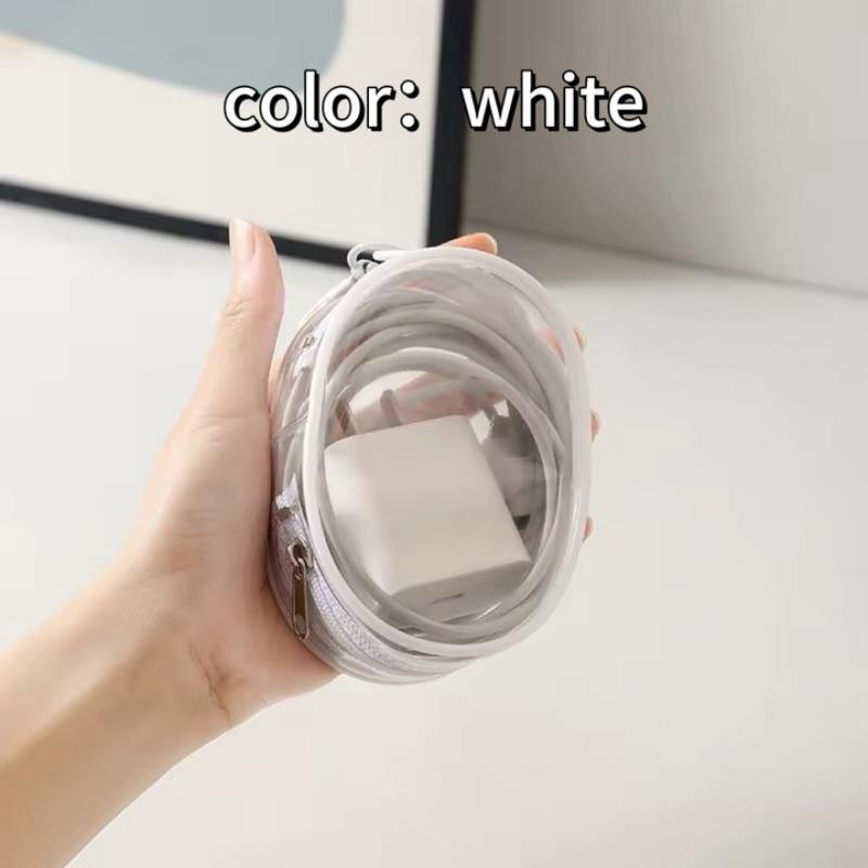 Portable Mini Clear Zipper Storage Bag Keychain Cartoon Doll Mystery Box Organizer for Earphones Chargers for Christmas