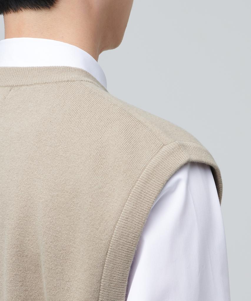 MUSINSA STANDARD Lambswool Crew Neck Knit Vest [Beige]