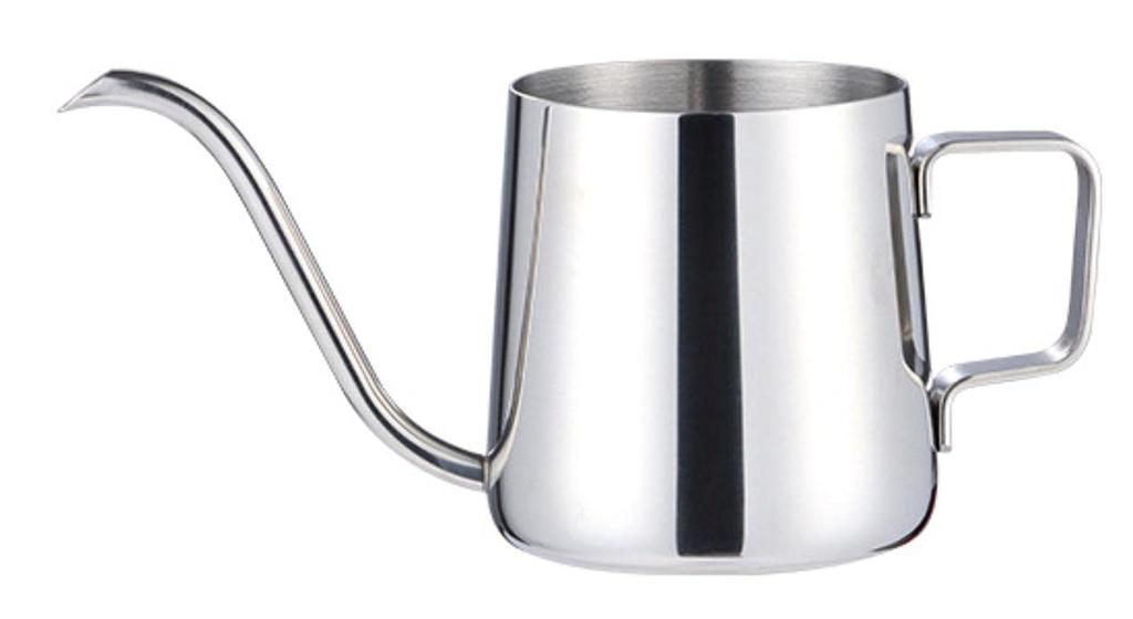 FAROL Coffee Pot, Stainless Steel, Silver, Narrow-Mouth Gooseneck, Commercial Use (Silver, 250ml)